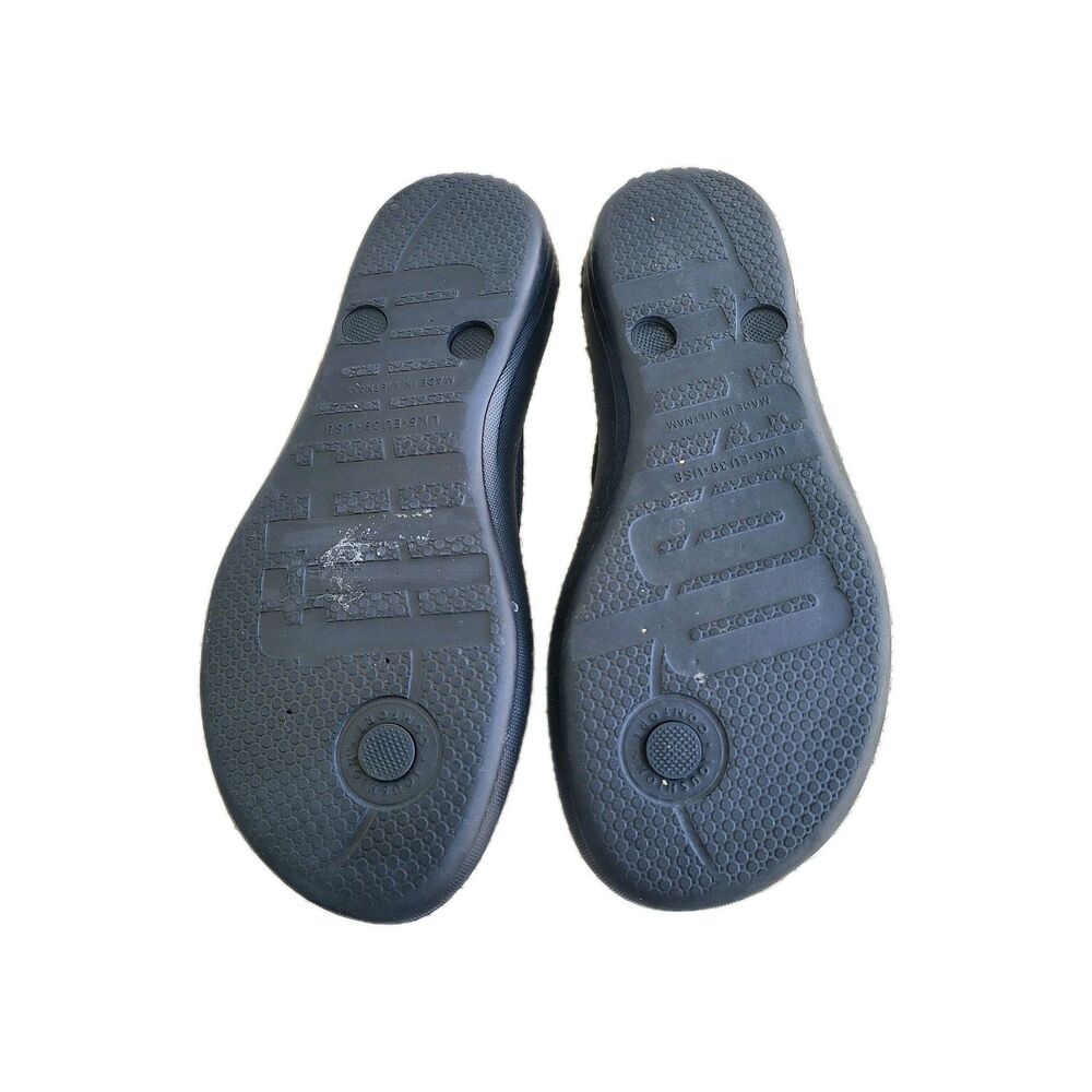 FitFlop IQushion Flip Flops Womens 8 black Ergonomic Comfort Sandals Minimalist - Picture 6 of 9